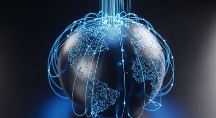Global Digital Network Representing Worldwide Connectivity And Communication