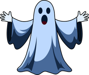 Cute Cartoon Ghost Illustration