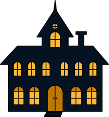 Haunted House Cartoon Illustration