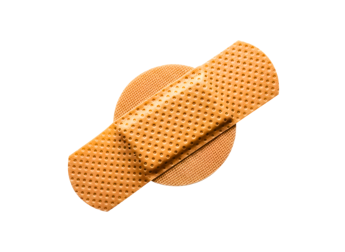 A single adhesive bandage isolated on transparent background