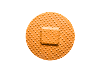 Round adhesive bandage isolated on transparent background