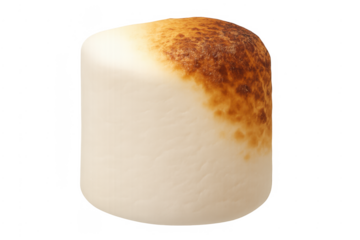Roasted marshmallow sweet treat with transparent background