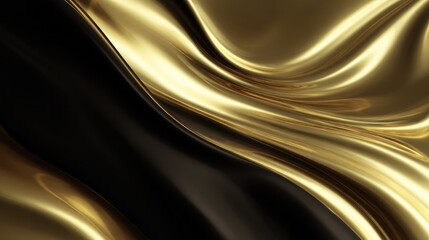 Abstract Gold and Black Swirls - Luxurious, Elegant, and Dynamic Fluid Art.