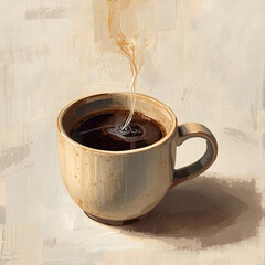 cup of coffee on wooden background