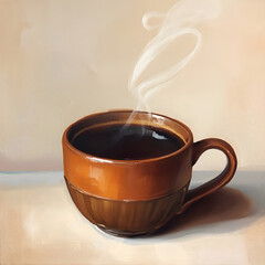 cup of coffee on black background