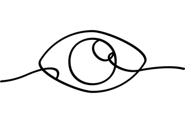 An eyeball illustration with a continuous line design. An interesting abstract line art design.