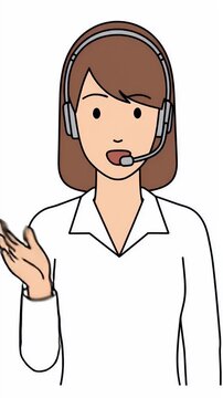 Woman Customer Service Representative With Headset Talking