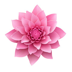 Fototapeta premium A captivating pink dahlia flower, isolated on transparent background, showcasing its intricate layers of petals and vibrant color, creating a visually stunning and elegant floral display
