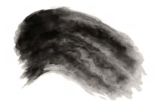 Black watercolor paint stroke or ink smudge, creating abstract grunge texture with a transparent background - Powered by Adobe