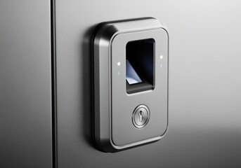 Sleek biometric security lock featuring fingerprint reader and traditional key access.