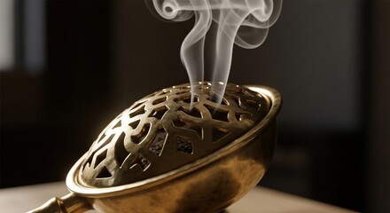 Aromatic Incense Burner with Rising Smoke - A Moment of Tranquility.