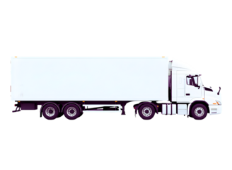 White semitrailer truck isolated on transparent background