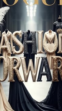 Vogue Fashion Forward Event Black and Gold Glamour Runway