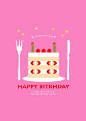 誕生日のお祝いいちごケーキ