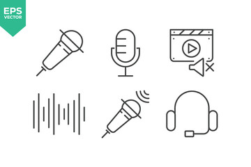 Set Of Sound Icons. Contains such icons as Sound Volume Process, Headset, Audio Wave, Headphone, Soundbeat, Speaker, and more.
