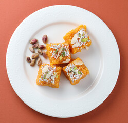 Indian sweets,  burfi
Indian Sweet Motichoor  burfi