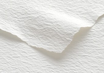 close-up of two overlapping torn white textured paper sheets with soft shadows conveying calm minimalism