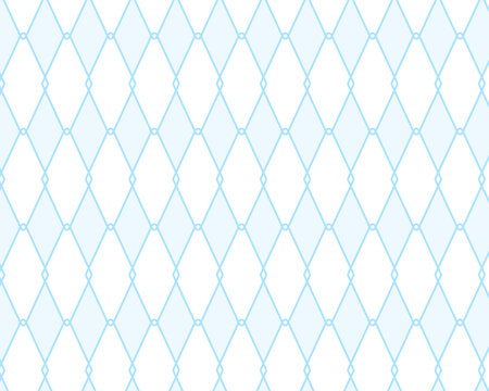 水色と白の菱形（ひし形）モザイク柄シームレスパターン　 ポップで可愛い！幾何学模様のタイル風背景