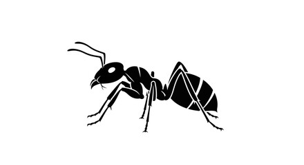 Black Ant Silhouette Vector Icon - Transparent Background