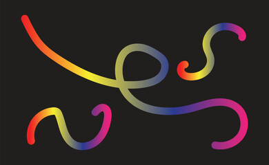 Colorful gradient lines on a black background create a vibrant and modern abstract design
