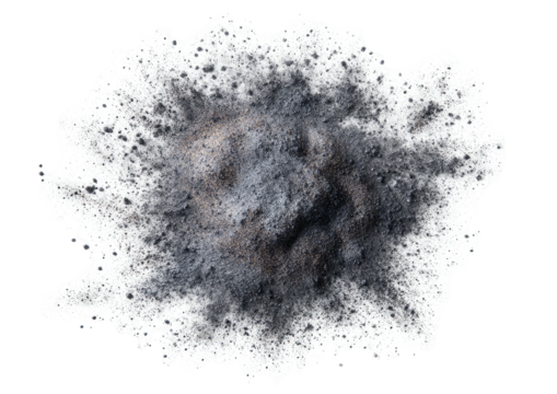 Granular gray powder splash, central swirl, texture