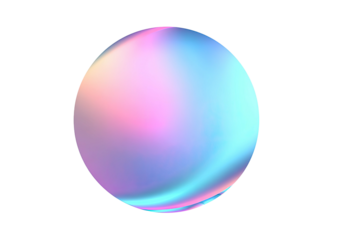 Iridescent sphere with gradient hues on a black background