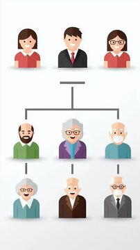 Pixelated Family Tree Structure with Connected Generations
