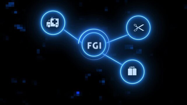 Digital technology network system animation. Global network connection concept.