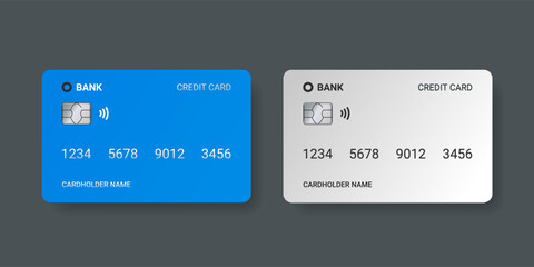 Credit Card Design, Bank Cards Illustration, Payment Cards Mockup