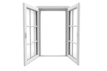 A modern. open window with white frames. a bright. empty space beyond. suggesting a fresh perspective and inviting natural light. ideal for architectural or interior design use