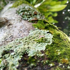 Green Moss on Tree Bark