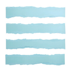 Naklejka premium Set of blue torn paper strips with rough edges used as graphic design elements isolated PNG with Transparent Background