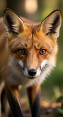 Fototapeta premium Red fox wildlife photography portrait close up animal nature forest predator mammal wild eyes