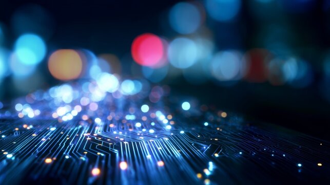 Enchanting christmas light patterns with elegant text overlay. Cognitive computing. Softly blurred christmas bokeh: a canvas for text and holiday greetings. Technology progress.