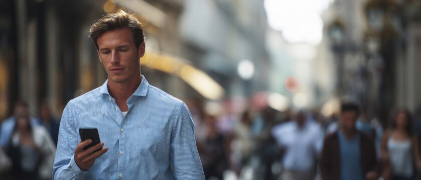 City vibrancy: tech-savvy professional at the heart of urban lif