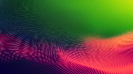 vibrant undulating dotted digital landscape in neon green pink and orange, flowing wave surface evoking energy and futuristic motion