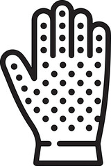 Outline vector icon of a pet grooming glove with textured surface for shedding and washing animals