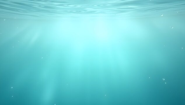 Turquoise underwater mist with soft diffuse glow and floating particles creating a calm cinematic aquatic atmosphere