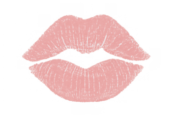 Pink lipstick kiss print creating a romantic and loving mark for beauty, valentine, and passion concepts on transparent background