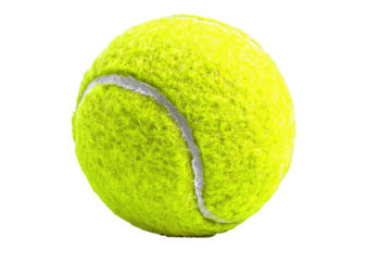 Fuzzy, yellow tennis ball isolated on a dark background