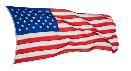 american flag isolated on white