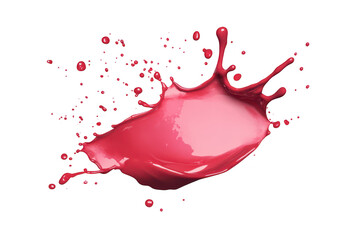 A splash of pink liquid captured in mid-air against a clean white background. the dynamic movement and energy of the color. ideal for artistic or creative projects