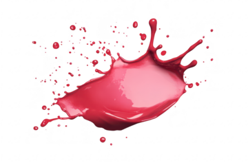 A splash of pink liquid captured in mid-air against a clean white background. the dynamic movement and energy of the color. ideal for artistic or creative projects