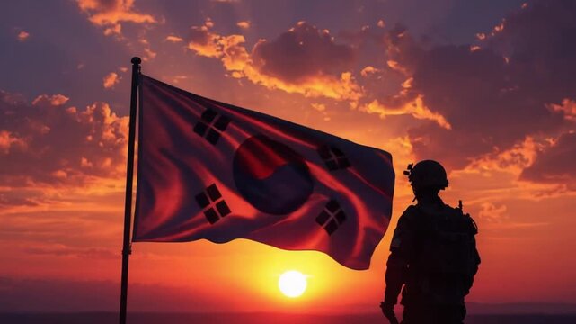 Silhouette with Flag at Sunset &ndash; Global Unity for Commonwealth Day