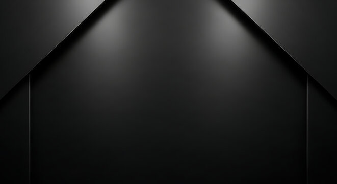 Dark Geometric Background with Subtle Spotlights and Shadows abstract black