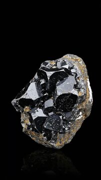 Raw Hematite Mineral Crystal Formation Black and Gold
