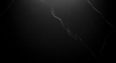 Dark black marble surface with thin white veins stone texture