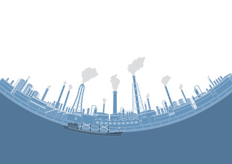 工場地帯のベクターイラスト