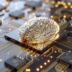 AI Brain Concept: Circuit Board Texture