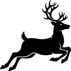 Black and White Jumping Christmas Deer © Teguh
